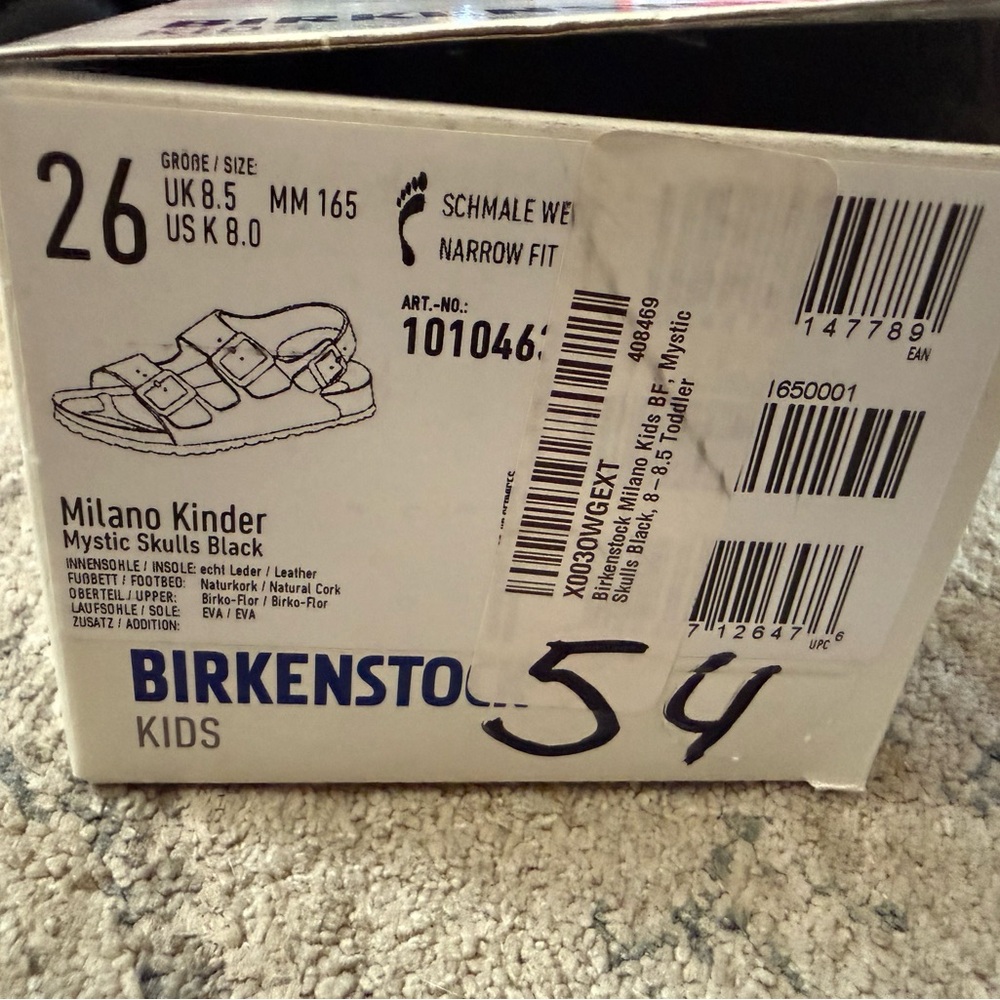 Birkenstock Kids Black Skull-Print Two-Strap Sandals - Picture 5 of 5